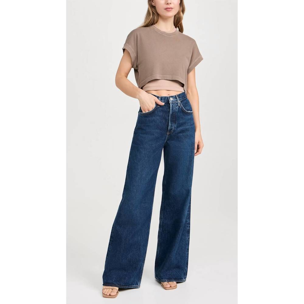 NEW AGOLDE dame high rise wide leg jeans in enamour - Picture 5 of 5